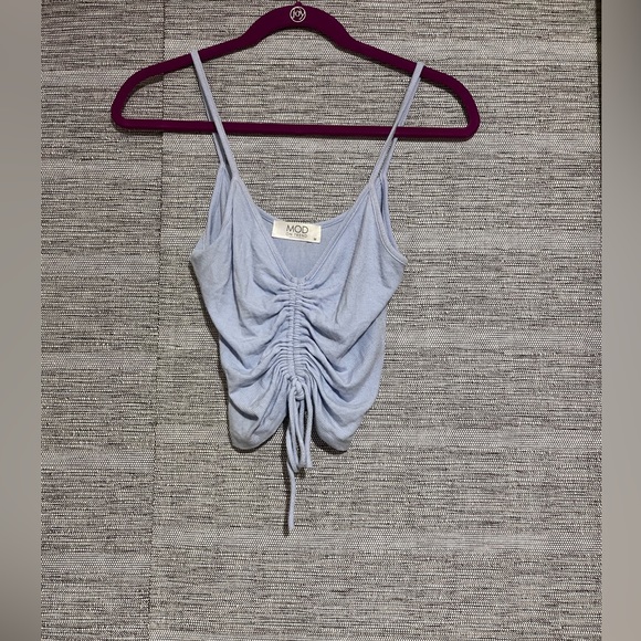 MOD On Trend Boutique Drawstring Rib Knit Cami Crop Top - Picture 8 of 9